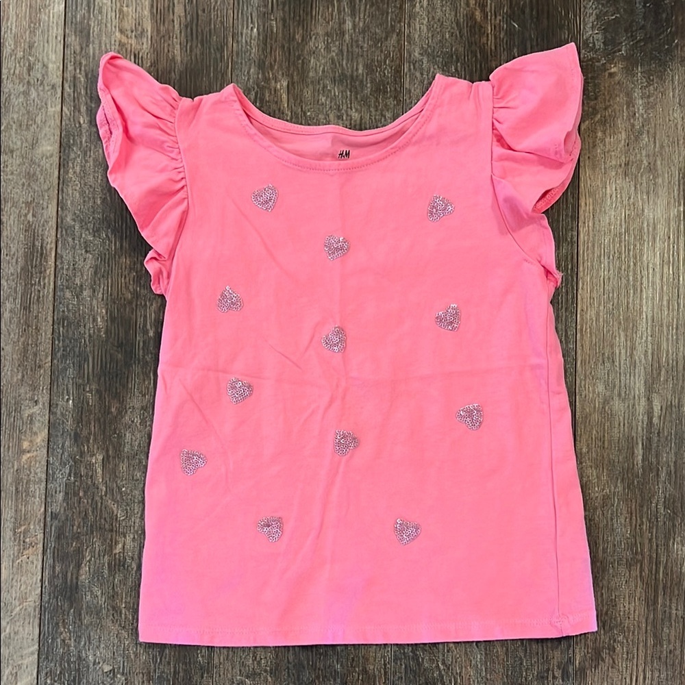 H&M Pink Kids Shirt with Heart Accents